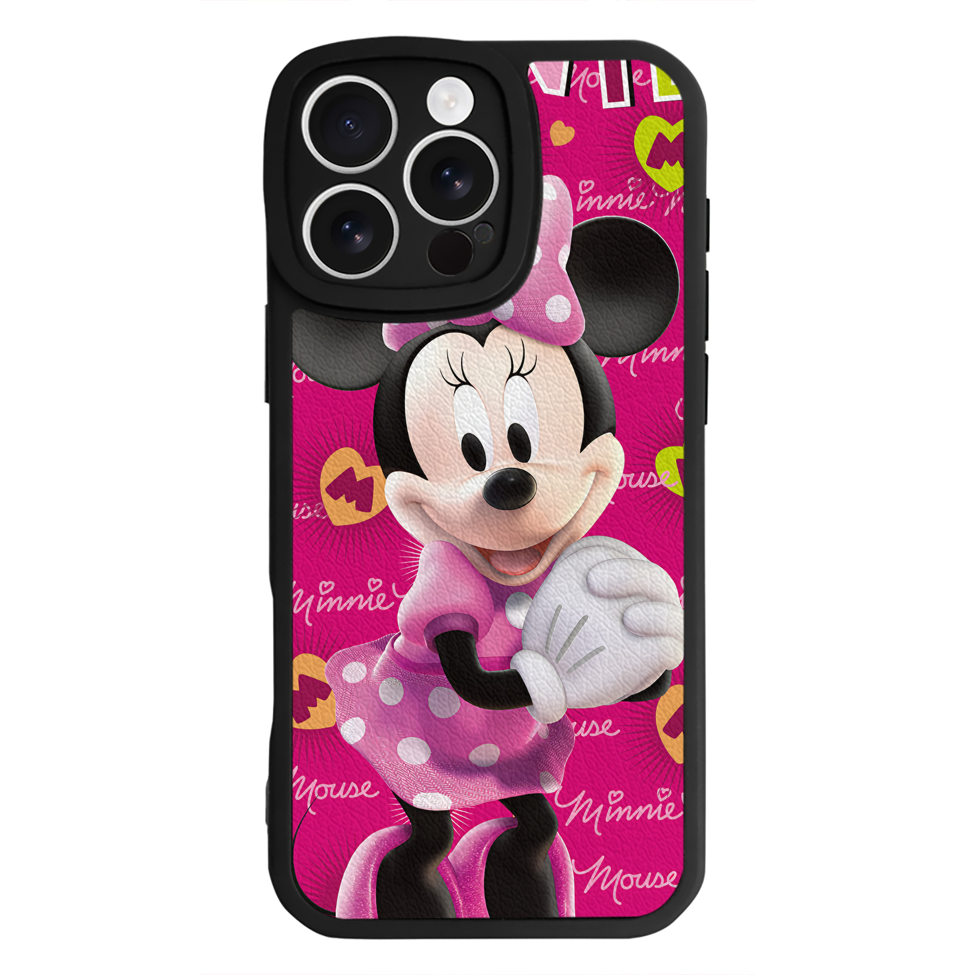 ミッキーマウス Mickey Mouse 【iPhone 16シリーズ対応】シリコンスマホケース（レザー調） 材質：シリコン